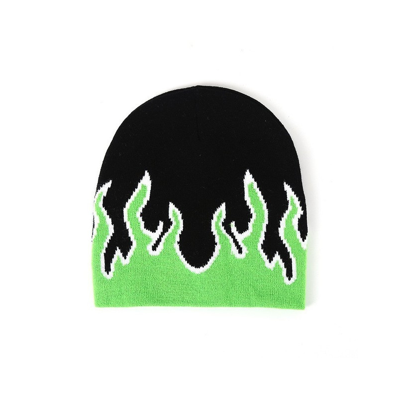 Bonnet Design Flammes de l'enfer Couleur Vert