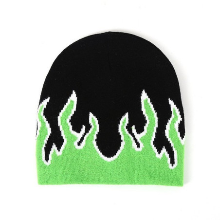 Bonnet Design Flammes de l'enfer Couleur Vert