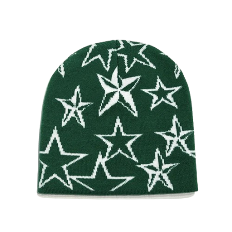 Bonnet Design étoiles Rock And Roll Couleur Vert