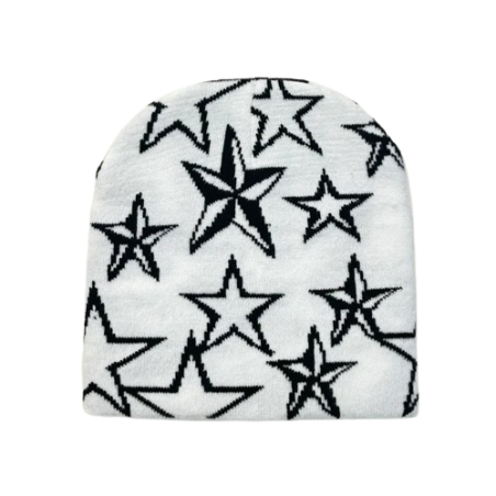 Bonnet Design étoiles Rock And Roll Couleur Blanc