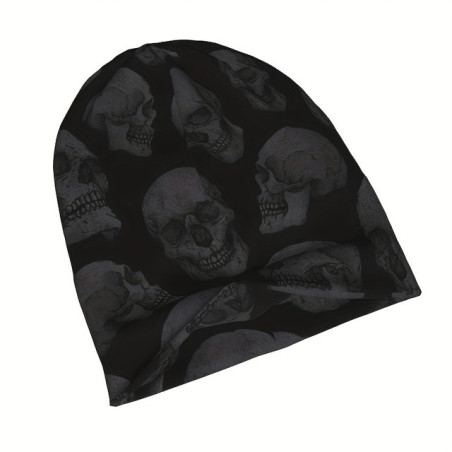 Bonnet Tête de Mort Crânes Gothiques Catacombes Couleur Noir