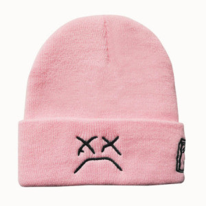 Bonnet Hip Hop Urbain Sourire Triste Couleur Rose