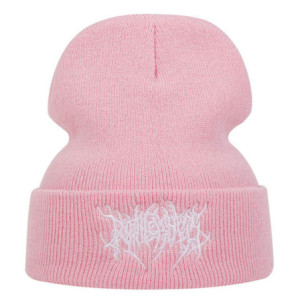 Bonnet Gothique Black Metal Couleur Rose