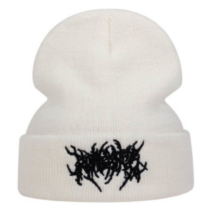 Bonnet Gothique Black Metal Couleur Blanc