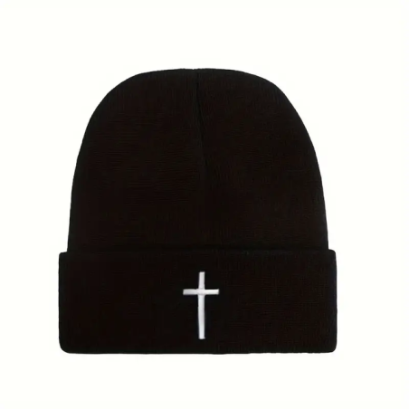 Bonnet Croix Chrétienne Couleur Noir