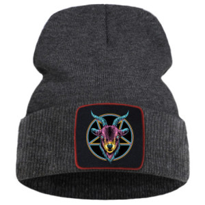Bonnet Gothique Baphomet Couleur Gris