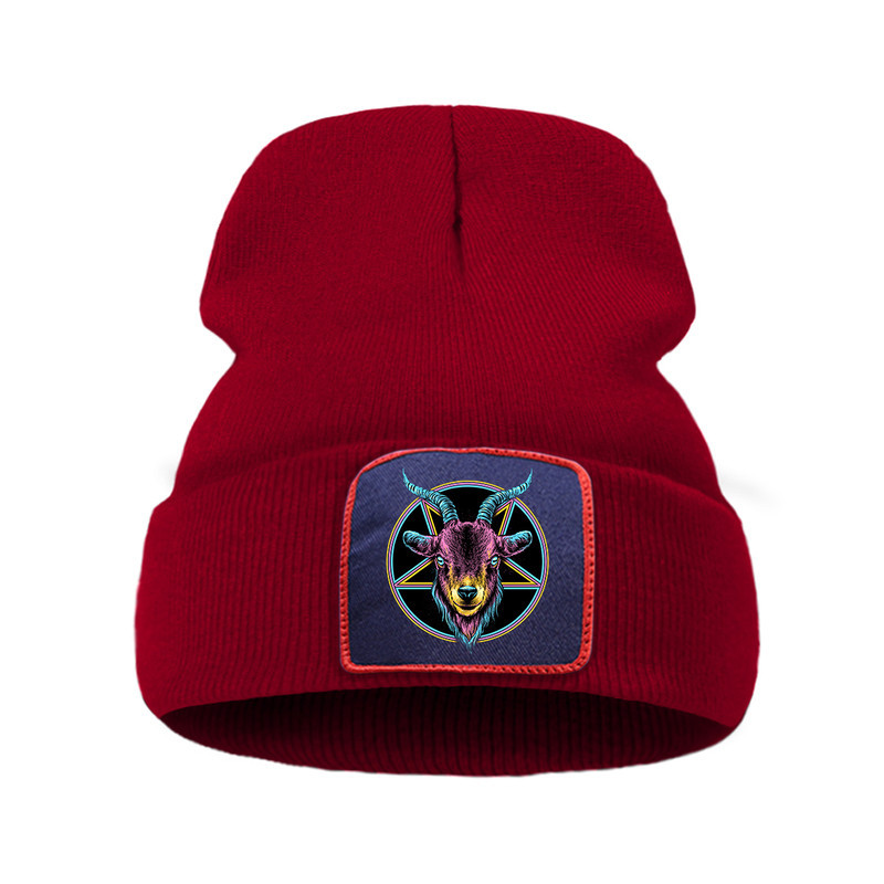 Bonnet Gothique Baphomet Couleur Rouge