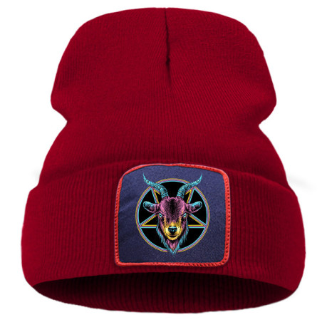 Bonnet Gothique Baphomet Couleur Rouge