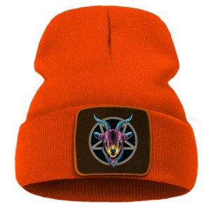Bonnet Gothique Baphomet Couleur Orange