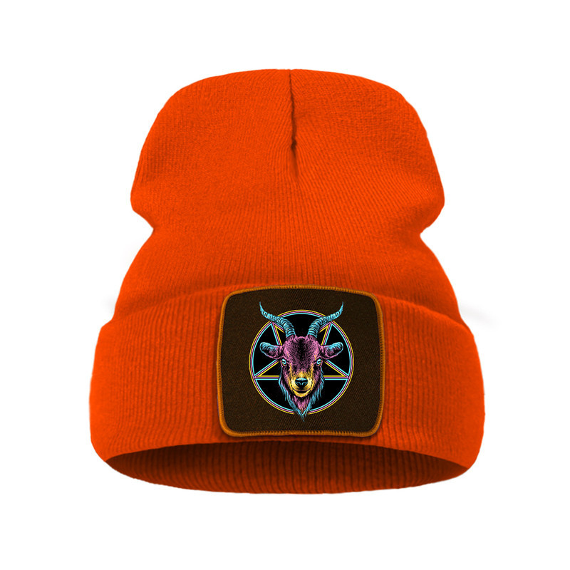 Bonnet Gothique Baphomet Couleur Orange