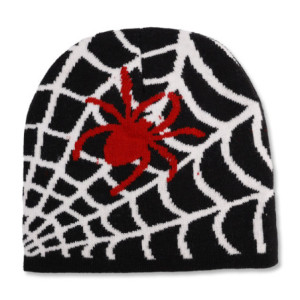 Bonnet Toile d'araignée et Araignée Punk Rock Couleur Noir