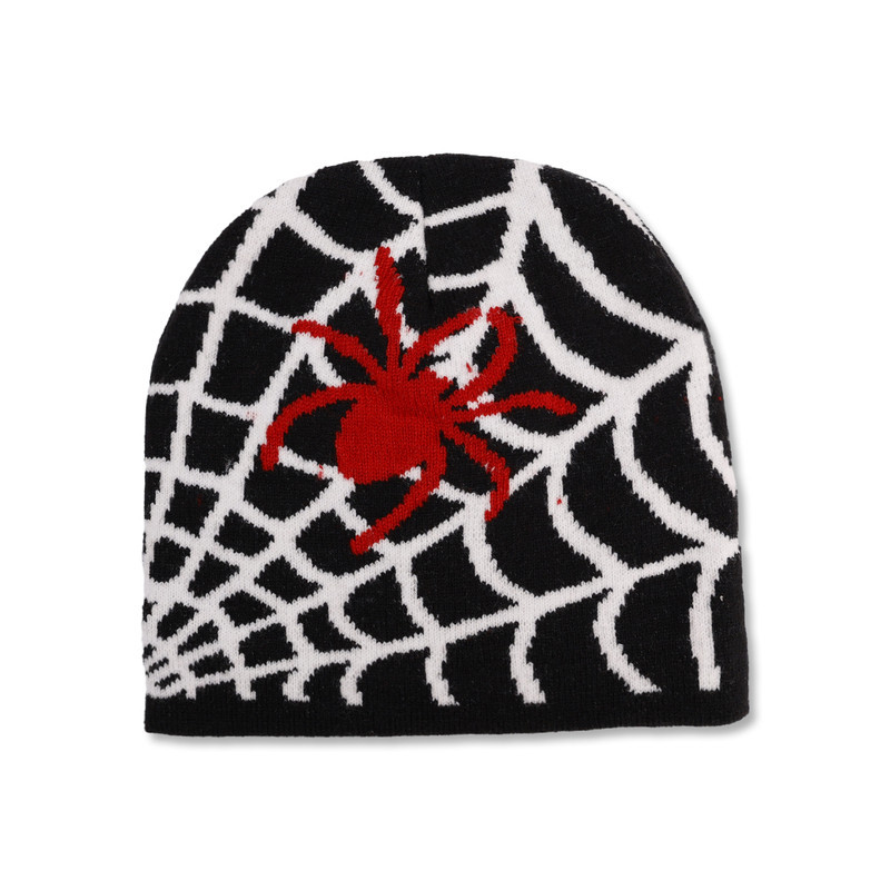Bonnet Toile d'araignée et Araignée Punk Rock Couleur Noir