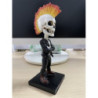 Vue Côté Figurine Tête de Mort Artisanale Squelette Crâne Punk 