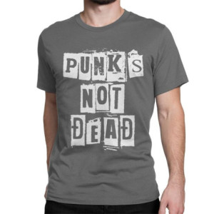 T-shirt Punk Rock insription Punk Is Not Dead Couleur Gris Foncé