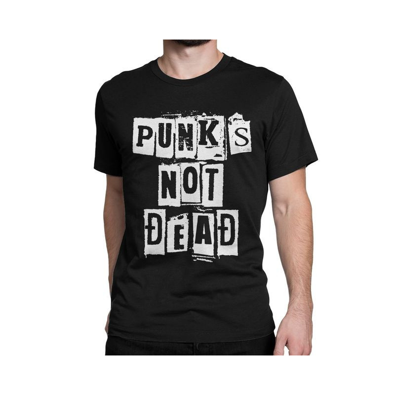 T-shirt Punk Rock insription Punk Is Not Dead Couleur Noir