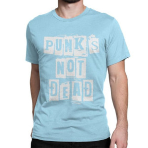 T-shirt Punk Rock insription Punk Is Not Dead Couleur Bleu Clair