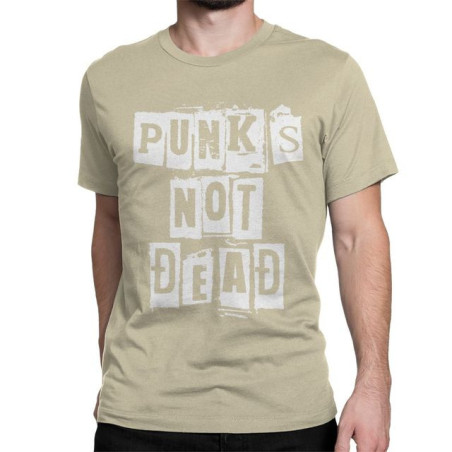 T-shirt Punk Rock insription Punk Is Not Dead Couleur Beige