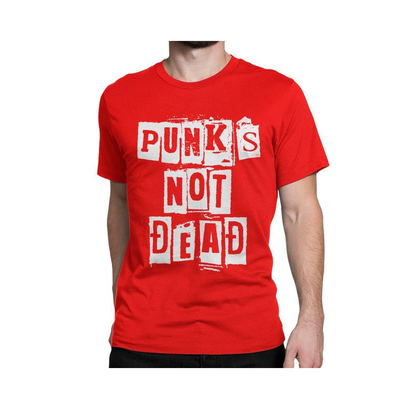 T-shirt Punk Rock insription Punk Is Not Dead Couleur Rouge