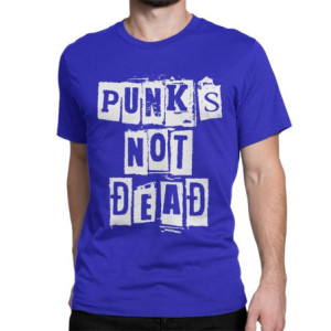 T-shirt Punk Rock insription Punk Is Not Dead Couleur Bleu