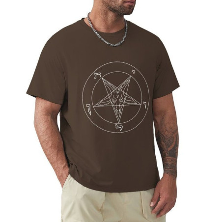 T-shirt Gothique Pentagramme Baphomet Couleur Marron