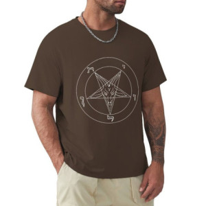 T-shirt Gothique Pentagramme Baphomet Couleur Marron