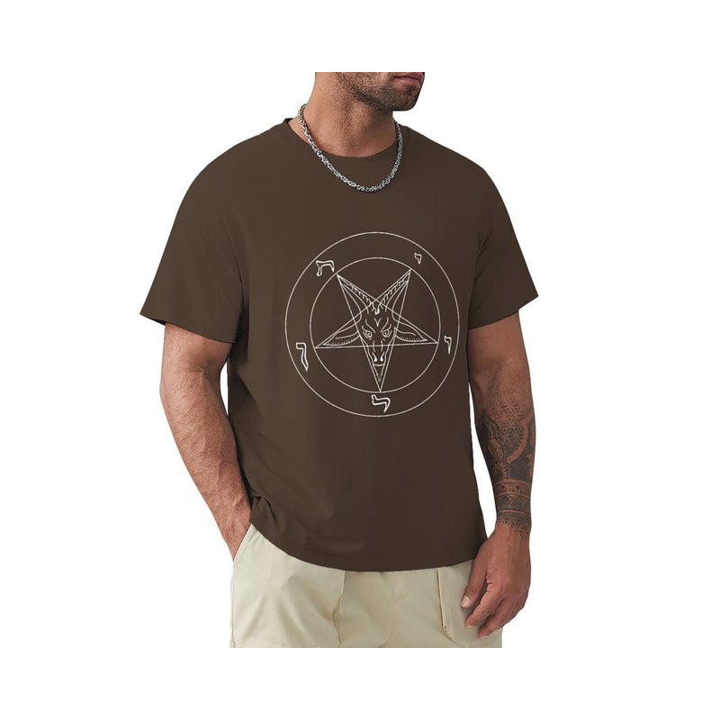 T-shirt Gothique Pentagramme Baphomet Couleur Marron