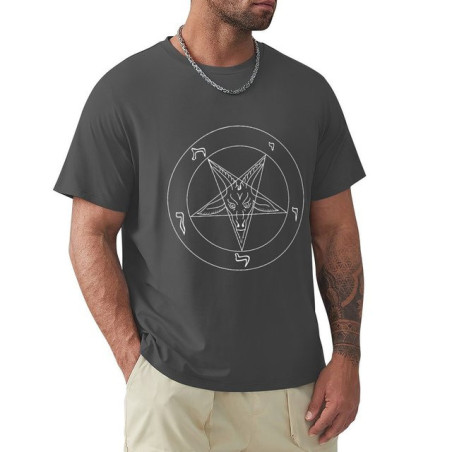 T-shirt Gothique Pentagramme Baphomet Couleur Gris Foncé