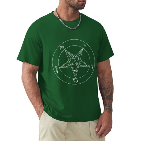T-shirt Gothique Pentagramme Baphomet Couleur Vert