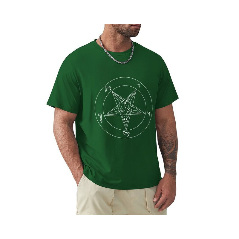 T-shirt Gothique Pentagramme Baphomet Couleur Vert