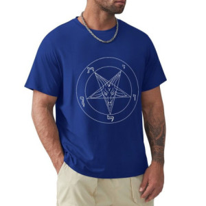 T-shirt Gothique Pentagramme Baphomet Couleur Bleu