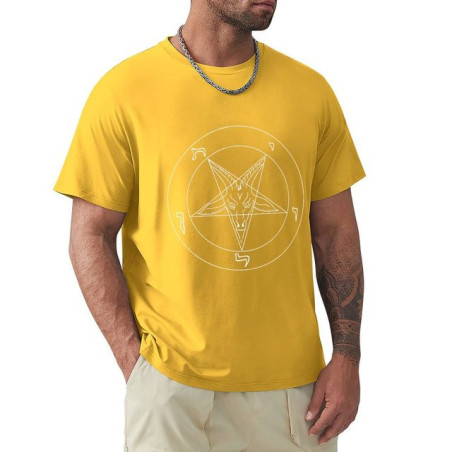 T-shirt Gothique Pentagramme Baphomet Couleur Jaune