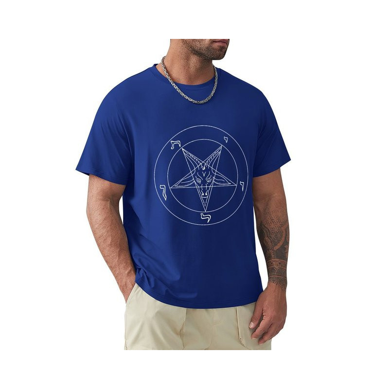 T-shirt Gothique Pentagramme Baphomet Couleur Bleu