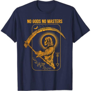 T-shirt Anarchiste "Moissonneur de Liberté" - No Gods No Masters Couleur Bleu marine