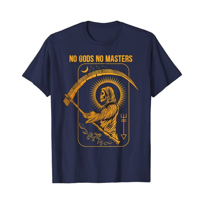 T-shirt Anarchiste "Moissonneur de Liberté" - No Gods No Masters Couleur Bleu marine