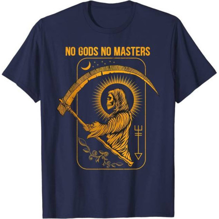 T-shirt Anarchiste "Moissonneur de Liberté" - No Gods No Masters Couleur Noir