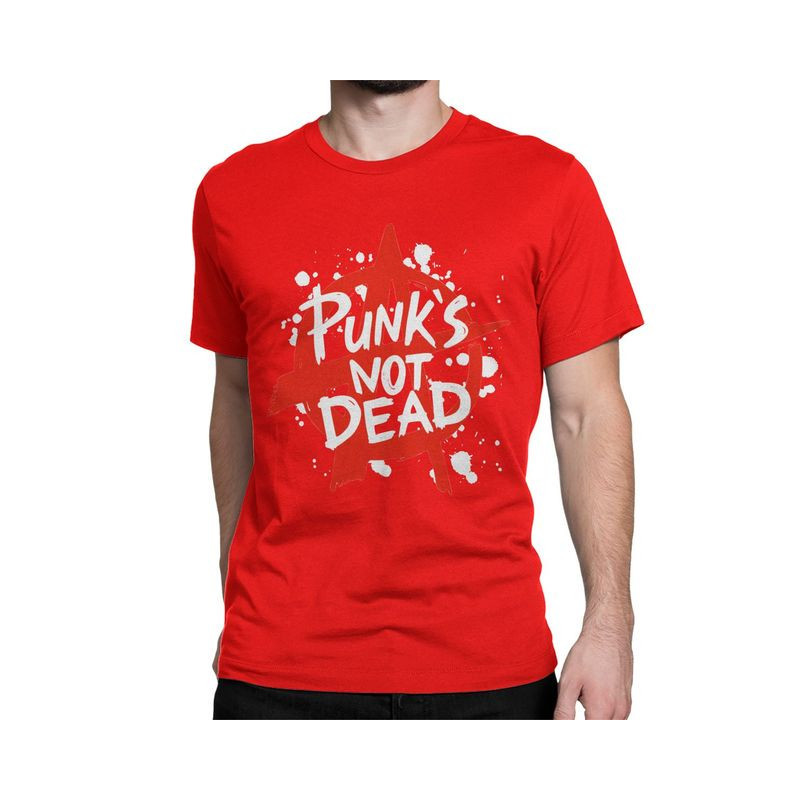 T-shirt Rébellion Anarchiste - PUNK'S NOT DEAD Couleur Rouge