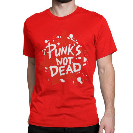 T-shirt Rébellion Anarchiste - PUNK'S NOT DEAD Couleur Rouge