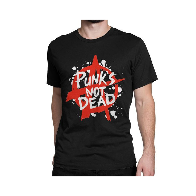 T-shirt Rébellion Anarchiste - PUNK'S NOT DEAD Couleur Noir