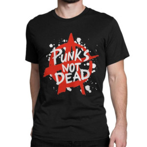 T-shirt Rébellion Anarchiste - PUNK'S NOT DEAD Couleur Noir