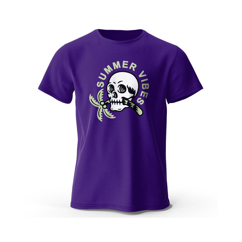 T-shirt Tête de Mort Summer Vibes Couleur Violet