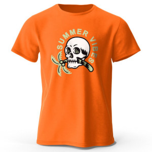 T-shirt Tête de Mort Summer Vibes Couleur Orange