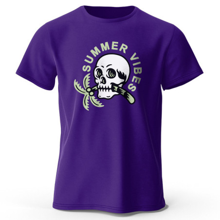 T-shirt Tête de Mort Summer Vibes Couleur Violet