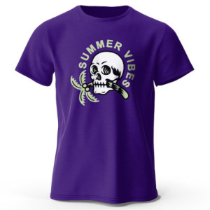 T-shirt Tête de Mort Summer Vibes Couleur Violet