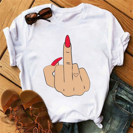 T-shirt FUCK YOU - Expression Rebelle et Amour Couleur Blanc