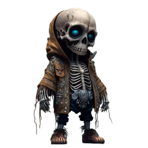 Figurine Tête de Mort Cowboy Steampunk