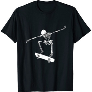 T-Shirt Tête de Mort Squelette Ollie Skateboard