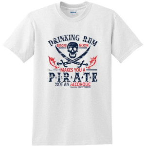 T-shirt Pirate "Pirate Rum" – Humour et Liberté Couleur Blanc