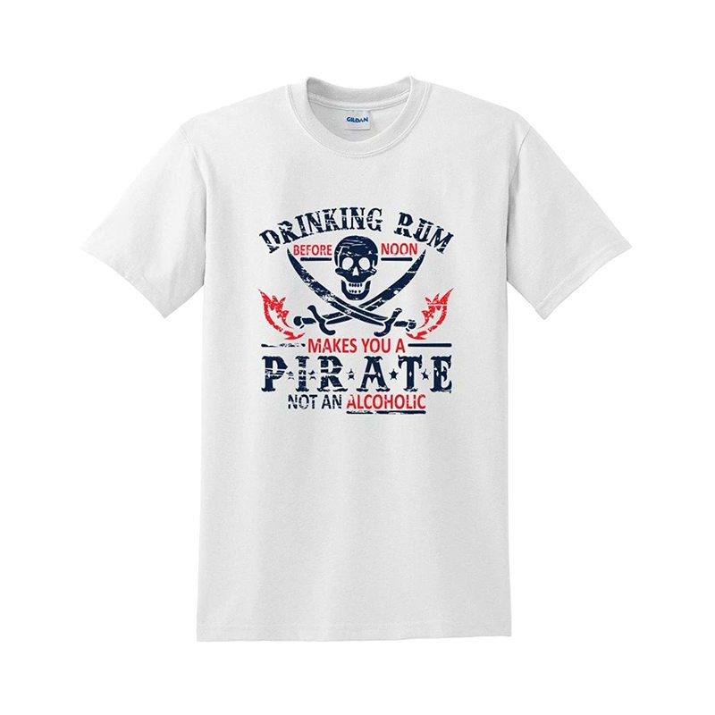T-shirt Pirate "Pirate Rum" – Humour et Liberté Couleur Blanc