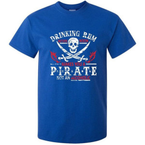 T-shirt Pirate "Pirate Rum" – Humour et Liberté Couleur Bleu