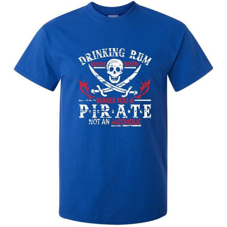 T-shirt Pirate "Pirate Rum" – Humour et Liberté Couleur Bleu